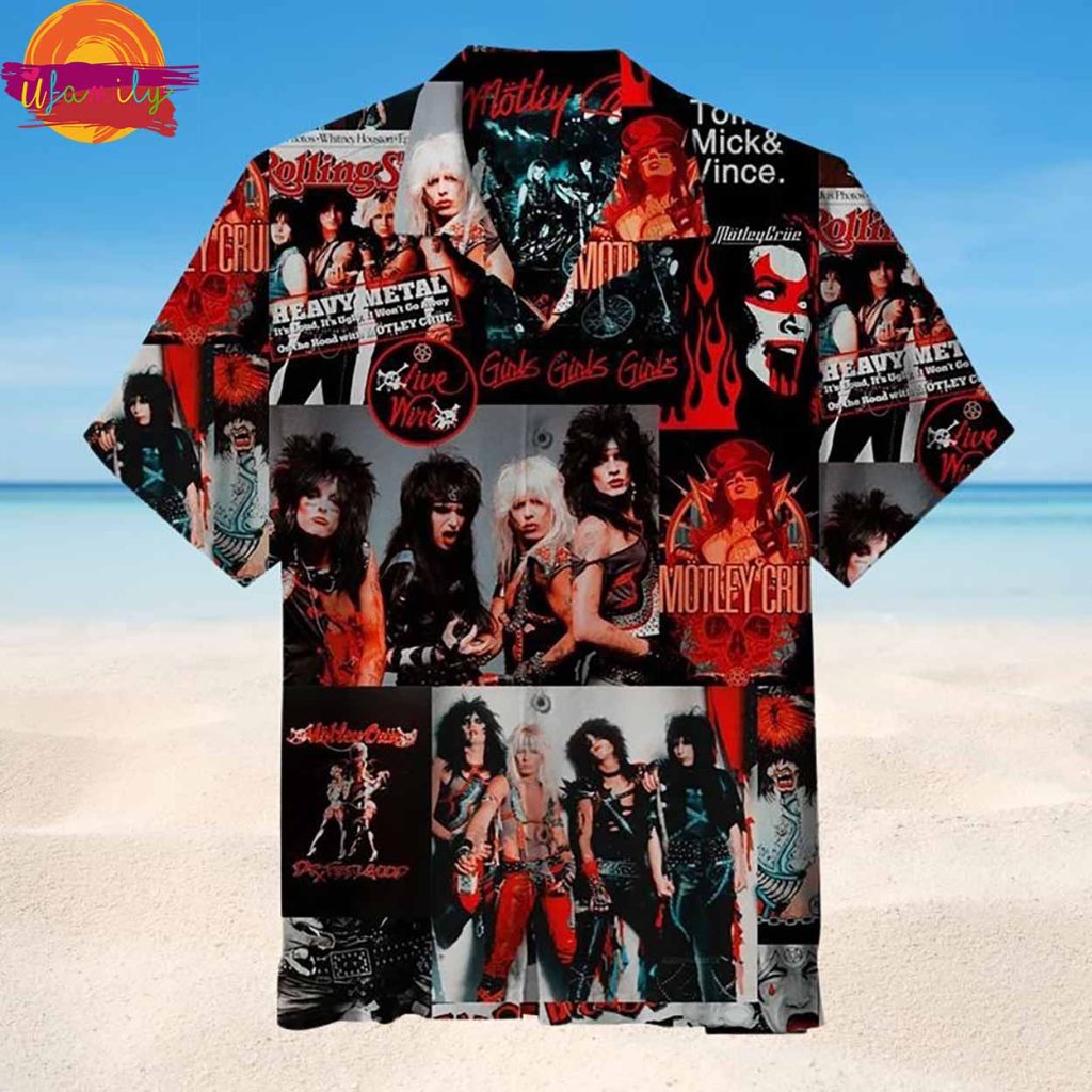 Motley Crue Rock Legends Collage Hawaiian Shirt Style