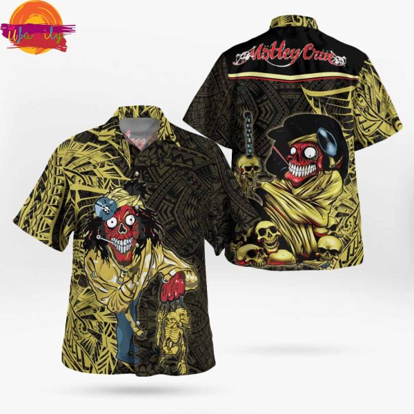 Motley Crue Skeleton Pirate Hawaiian Shirt Style