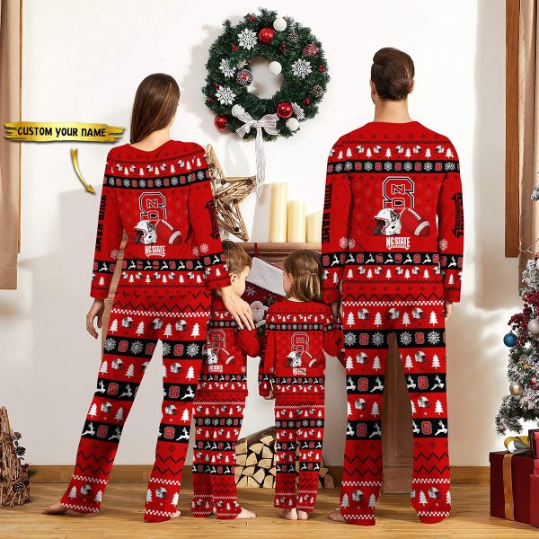 NC State Wolfpack NCAA Team Christmas Custom Long Sleeve Pajamas Set