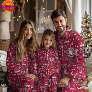 NCAA Alabama Crimson Tide Christmas Family Pajamas Set 3