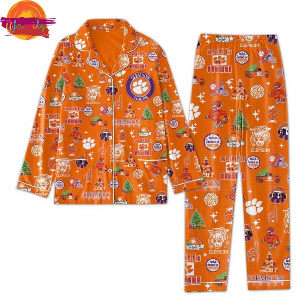 NCAA Clemson Tigers Christmas Family Pajamas Set