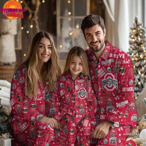 NCAA Ohio State BuCkeye Christmas Family Pajamas Set 1