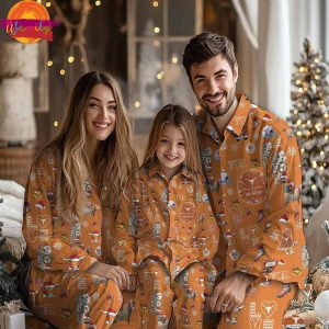 NCAA Texas Longhorns Christmas Family Pajamas Set 4