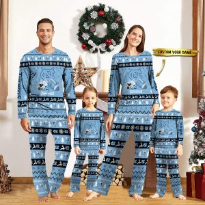 North Carolina Tar Heels NFL Team Christmas Custom Long Sleeve Pajamas Set 1