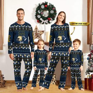 Notre Dame Fighting Irish NCAA Team Christmas Custom Long Sleeve Pajamas Set 2