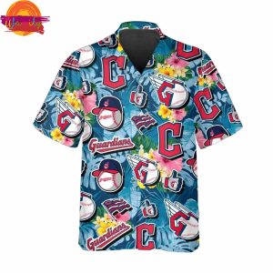 Pattern Logo Cleveland Guardians Hawaiian Shirt Style 1