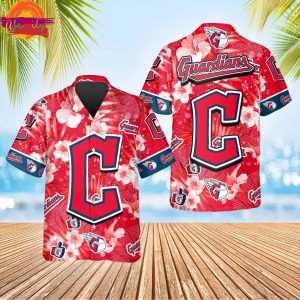 Pattern Logo Cleveland Guardians MLB Hawaiian Shirt 1