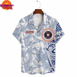 Personalized Houston Astros Tribal Wave Hawaiian Shirt Style 3