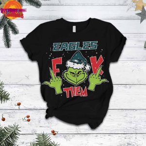 Philadelphia Eagles Grinch Christmas T Shirt Pajama Set 2