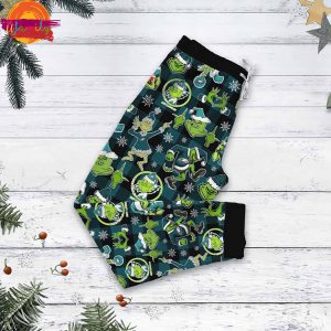 Philadelphia Eagles Grinch Christmas T Shirt Pajama Set 3