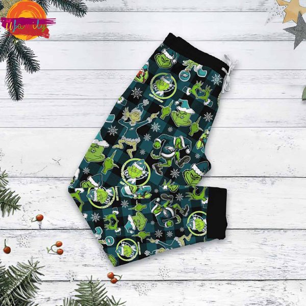 Philadelphia Eagles Grinch Christmas T Shirt Pajama Set