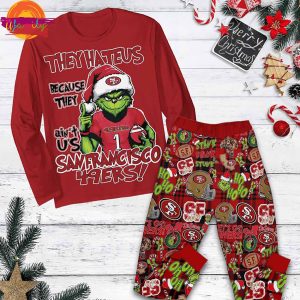 San Francisco 49ers Grinch They Hate Us Christmas Family Pajama Set 1