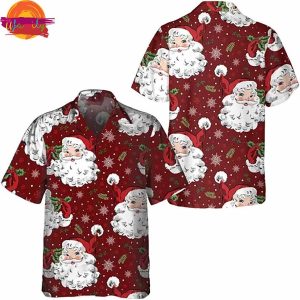 Santa Claus Christmas Hawaiian Shirt Vacation