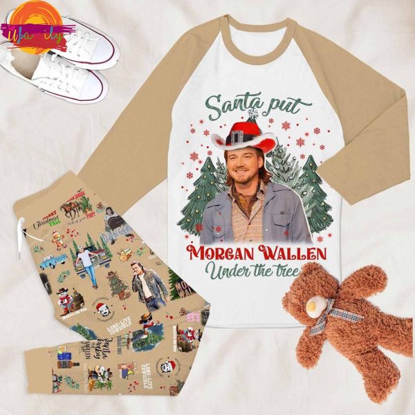 Santa Put Morgan Wallen Christmas Long Sleeve Pajama Set