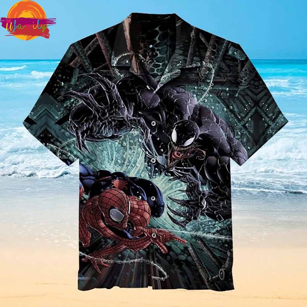 Spider Man vs Venom Comic Hawaiian Shirt Style