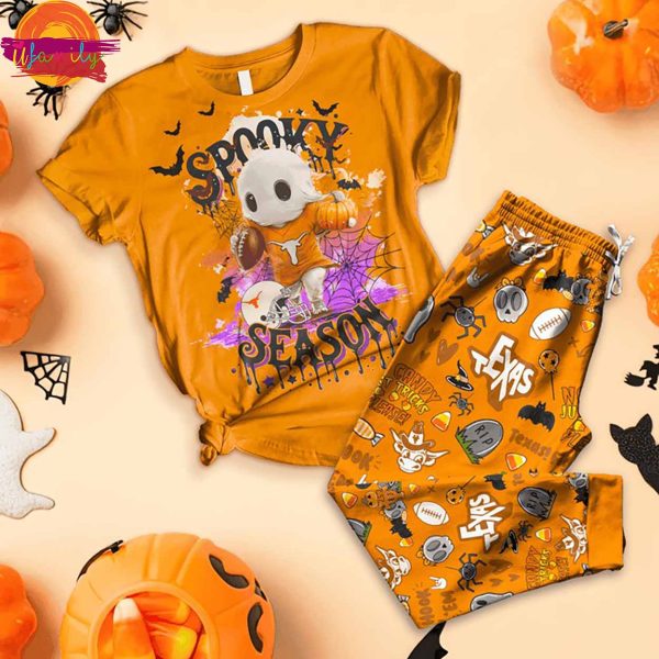 Spooky Halloween Football T Shirt Pajama Set