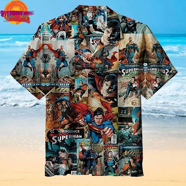 Superman Comics Stitching Hawaiian Shirt Style