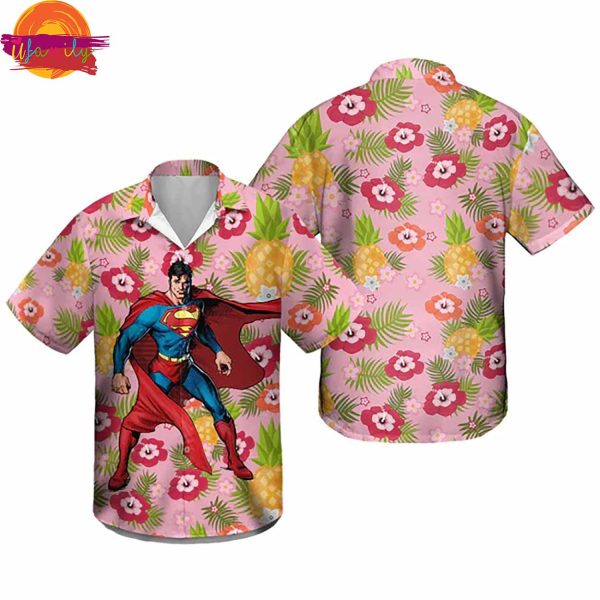 Superman Pineapple Flower Hawaiian Shirt Style