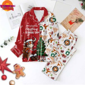 Texas Longhorns Football Christmas NCAA Pajama Set