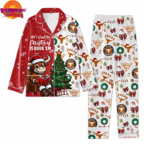 Texas Longhorns Football Christmas NCAA Pajama Set