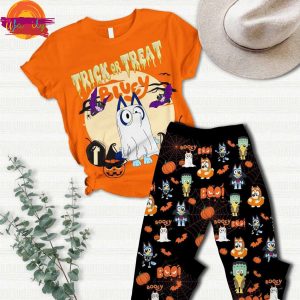 Trick Or Treat Bluey Halloween T Shirt Pajama Set