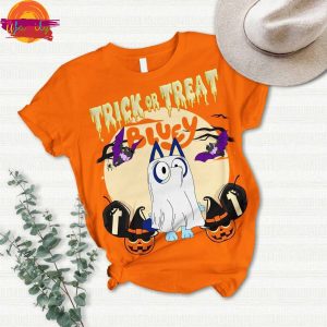 Trick Or Treat Bluey Halloween T Shirt Pajama Set 2