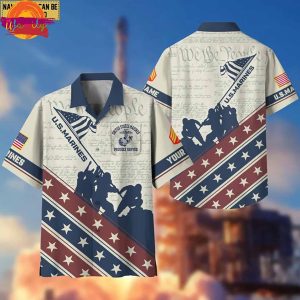 US Marines American Flag Hawaiian Shirt Style 1