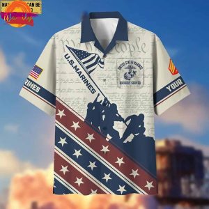 US Marines American Flag Hawaiian Shirt Style 2