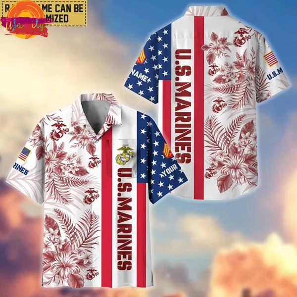 US Marines Hawaiian Shirt Gifts For Veterans Day