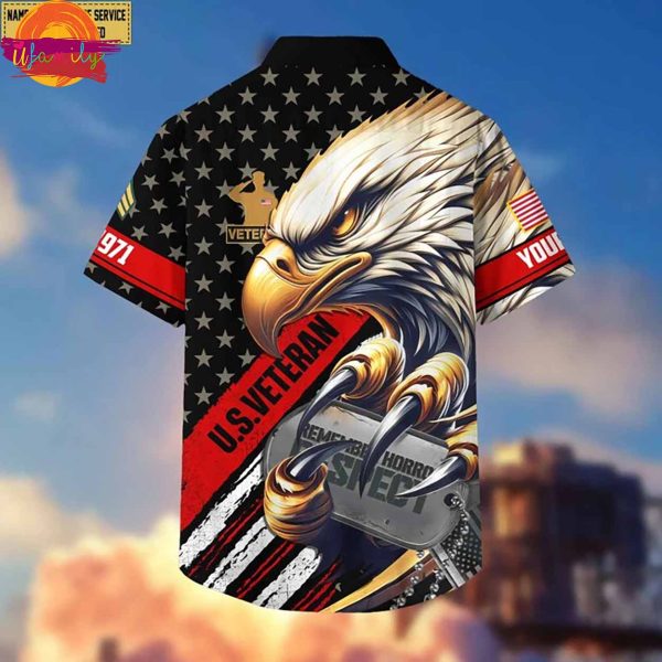 US Veteran Eagle Hawaiian Shirt Gifts For Dad