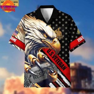 US Veteran Eagle Hawaiian Shirt Gifts For Dad 3