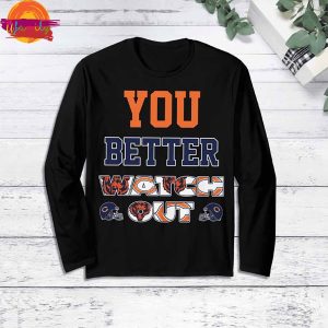 You Better Watch Out Chicago Bears Long Sleeve Pajama Set 2