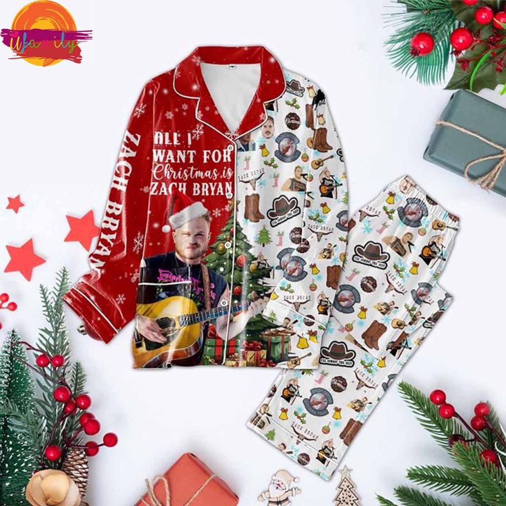 Zach Bryan Music Christmas Pajama Set