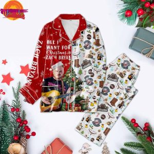 Zach Bryan Music Christmas Pajama Set