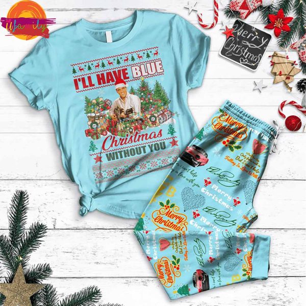 i’ll Have Blue Christmas Without You Elvis Presley T Shirt Pajama Set