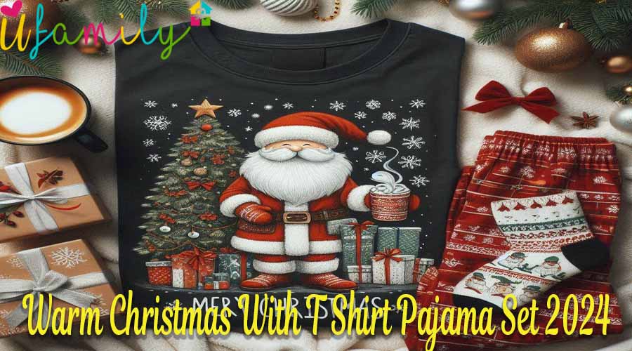 Warm Christmas With T Shirt Pajama Set 2024