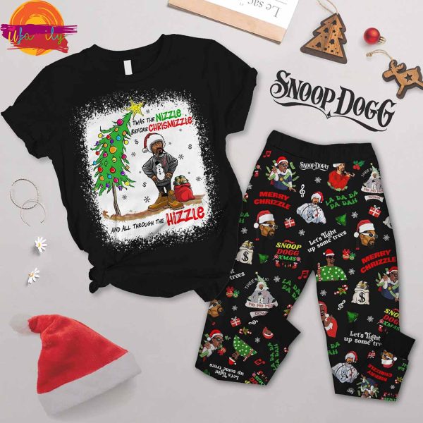 Snoop Dogg Twas The Nizzle Before Christmizzle T Shirt Pajama Set – Music Pjajama