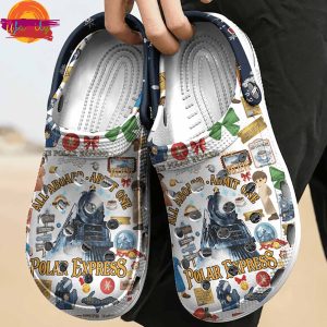 All Aboard Admit One Polar Express Christmas Crocs 3