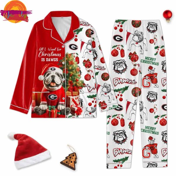 All I Want For Christmas Is Dawgs Georgia Bulldogs Pajama Set For Family