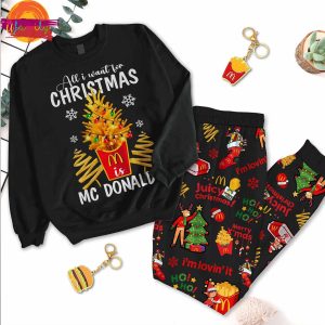 All I Want For Christmas MCdonalds Long Sleeve Pajama Set