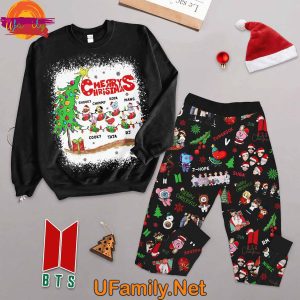 BTS Christmas Long Sleeve Pajama Set For Adults