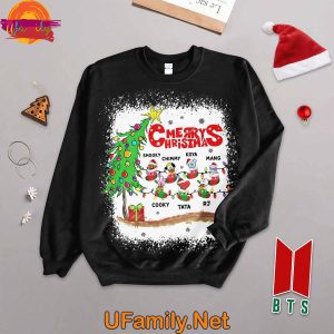 BTS Christmas Long Sleeve Pajama Set For Adults