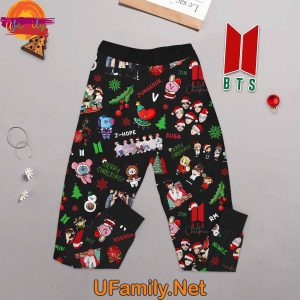 BTS Christmas Long Sleeve Pajama Set For Adults 3