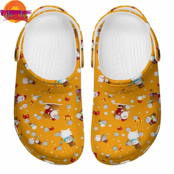 Cartoon Santa Claus And Snowman Pattern Christmas Crocs Shoes