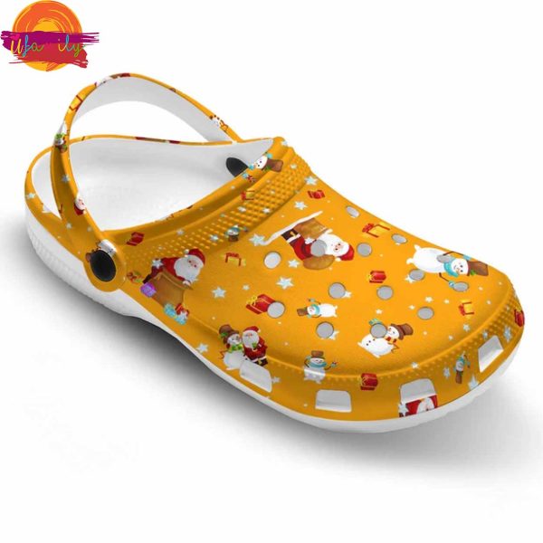 Cartoon Santa Claus And Snowman Pattern Christmas Crocs Shoes