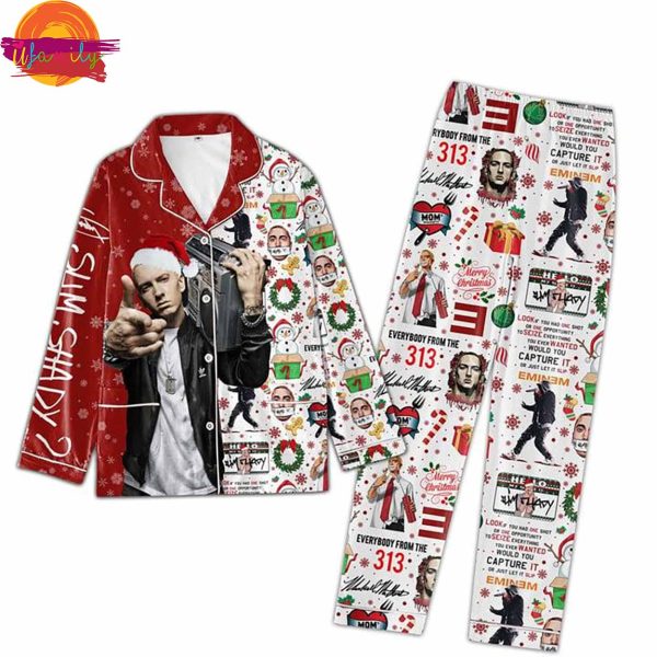 Christmas Eminem Slim Shady Pajama Long Sleeve Set