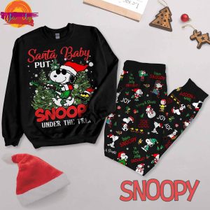 Christmas Santa Baby Snoopy Long Sleeve Pajama Mens 1