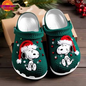 Christmas Snoopy Knit Effect Crocs Style