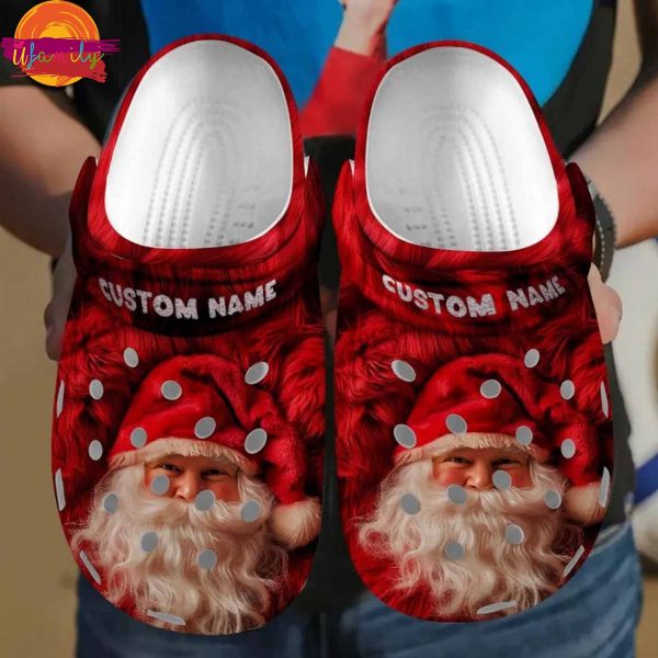 Custom Merry Christmas Santa Red Crocs Shoes