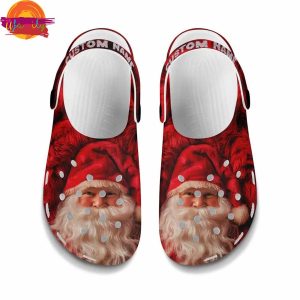 Custom Merry Christmas Santa Red Crocs Shoes 2